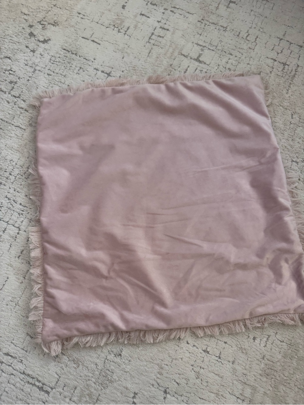20” x 20” Pink Velvet Fringe Throw Pillow Cover Pillowcase